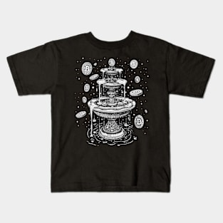 Cryptocurrency. Bitcoin fountain Kids T-Shirt